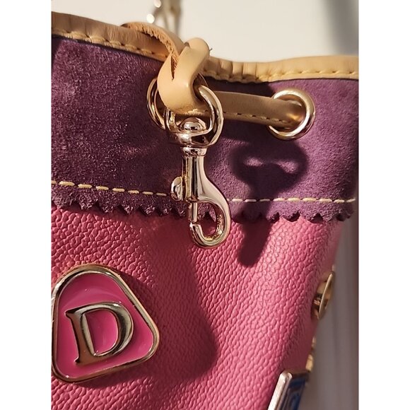 DOONEY & BOURKE Rare PINK Edition Lindsay Lohan Charm Leather Bucket Bag purse 6 - Picture 7 of 16